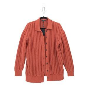 Rag & Bone Women S Adrienne Cardigan Sweater Paprika Orange Knit Collared NEW